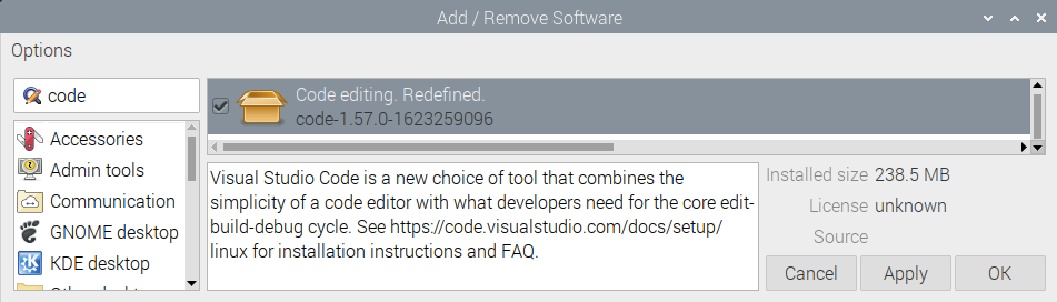 Add/Remove software